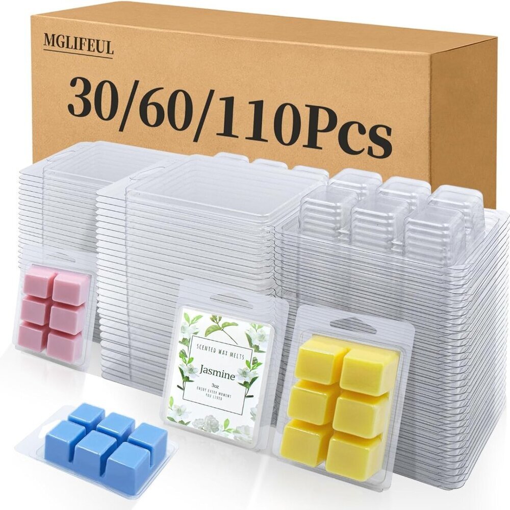 Wax Melt Container Clamshell Packaging Mold Box Stand for Plastic Clear Empty Wa